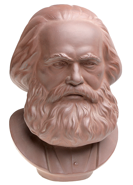 Бюст К Маркса Бисквит, окрашенный в массе ГДР, Мейсен, вторая половина ХХ века Мейсенский (Майсенский) фарфоровый завод 1970 г инфо 6249g.