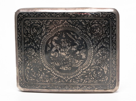 Портсигар (металл, чернение), Западная Европа, начало XX века 1910 г инфо 6558g.