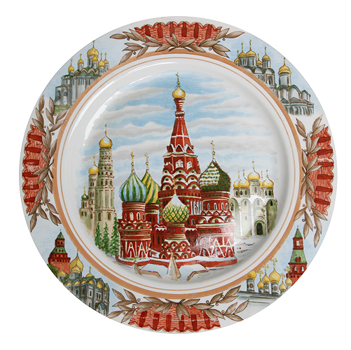 Тарелка "Москва" Фарфор, авторская роспись Россия, Дулево, 1992 год XVI в В Семкин 1922 г " инфо 7068g.
