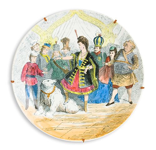 Тарелка настенная Фаянс, деколь Франция, начало ХХ века Creil & Montereau 1904 г инфо 7142g.