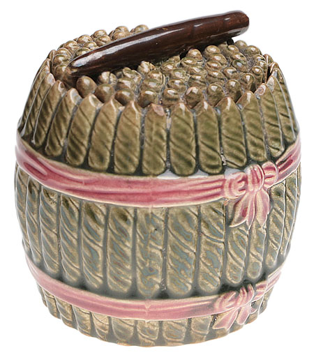 Шкатулка в форме бочонка (фаянс, глазурь, Россия(?), начало ХХ века) 1913 г инфо 7174g.