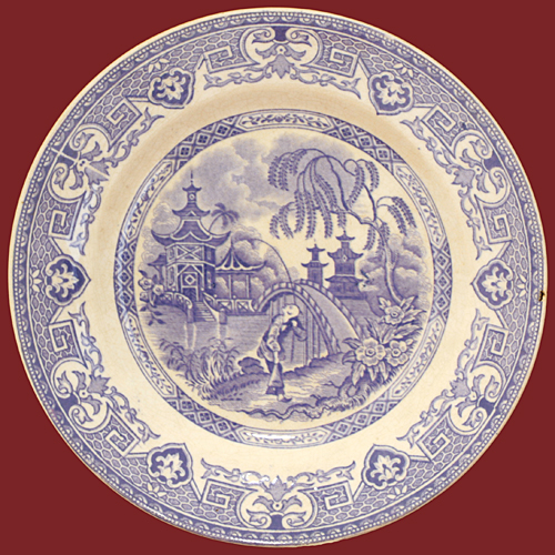 Тарелка Фаянс, деколь Западная Европа, начало ХХ века Sarreguemines U&C, Yeddo 1903 г инфо 7186g.