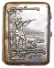 Портсигар "Охота" (латунь), СССР, 1948 год На нижней крышке дарственная надпись инфо 7658g.
